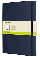 Notatnik Moleskine XL ekstra duży (19x25 cm) Czysty Szafirowy / Granatowy Miękka oprawa (Moleskine Plain Notebook Extra Large Soft Sapphire Blue) - 8055002854788