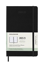 Kalendarz Moleskine 2022-2023 18-miesięczny rozmiar L (duży 13x21 cm) Horyzontalny Tygodniowy Czarny Twarda oprawa (Moleskine Weekly Horizontal Notebook Diary/Planner 2022/23 Large Black Hard Cover) - 8056598851120