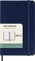 Kalendarz Moleskine 2024-2025 18-miesięczny rozmiar P (kieszonkowy 9x14 cm) Tygodniowy Niebieski/ Szafirowy Twarda oprawa (Moleskine Weekly Notebook Planner 2024/25 Pocket Sapphire Blue Hard Cover) - 8056999270612