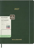 Kalendarz Moleskine 2027 12M rozmiar XXL (bardzo duży 23,5x28,14cm) Wertykalny Tygodniowy Zielony Mirt Miękka oprawa (Moleskine Weekly Vertical Diary/Planner 2027 XXL Myrtle Green Soft Cover) - 8056999278854