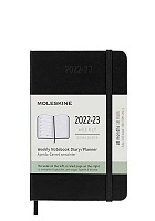 Kalendarz Moleskine 2022-2023 18-miesięczny rozmiar P (kieszonkowy 9x14 cm) Tygodniowy Czarny Twarda oprawa (Moleskine Weekly Notebook Planner 2022/23 Pocket Hard Black Cover) - 8056598851069