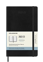 Kalendarz Moleskine 2022-2023 18-miesięczny rozmiar L duży (13x21 cm) Miesięczny Czarny Miękka oprawa (Moleskine Monthly Notebook Diary/Planner 2022/2023 Large Soft Black Cover) - 8056598851137