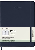 Kalendarz Moleskine 2022-2023 18-miesięczny rozmiar XL (bardzo duży 19x25 cm) Tygodniowy Niebieski Ciemny/ Szafirowy Twarda oprawa (Moleskine Weekly Notebook Planner 2022/23 Extra Large Hard Sapphire Blue Cover) - 8056598851618