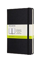 Notatnik Moleskine M średni (11,5x18 cm) Czysty / Gładki Czarny Twarda oprawa (Moleskine Plain Notebook Medium Black Hard Cover) - 8058647626604