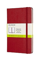 Notatnik Moleskine M średni (11,5x18 cm) Czysty / Gładki Czerwony / Szkarłatny Twarda oprawa (Moleskine Plain Notebook Medium Scarlet Red Hard Cover) - 8058647626642
