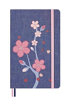Notatnik Moleskine Sakura L duży (13x21 cm) Czysty Niebieski Płócienna Twarda oprawa (Moleskine Sakura Limited Edition Notebook Plain Large Blue Fabric Hard Cover) - 8056999276201