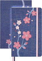 Notatnik Moleskine Sakura L duży (13x21) w Linie Niebieski Płócienna Twarda oprawa w Pudełku Prezentowym (Moleskine Sakura Limited Edition Notebook Ruled Large Blue Fabric Hard Cover BOX) - 8056999276195