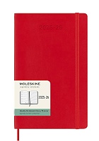 Kalendarz Moleskine 2025-2026 18-miesięczny rozmiar L (duży 13x21 cm) Tygodniowy Czerwony/ Szkarłatny Miękka oprawa (Moleskine Weekly Notebook Planner 25/26 Large Soft Scarlet Red Cover) - 8056999275433