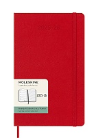 Kalendarz Moleskine 2025-2026 18-miesięczny rozmiar L (duży 13x21 cm) Tygodniowy Czerwony/ Szkarłatny Twarda oprawa (Moleskine Weekly Notebook Planner 2025/26 Large Hard Scarlet Red Cover) - 8056999275402