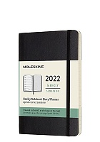 Kalendarz Moleskine 2022 12M rozmiar P (kieszonkowy 9x14 cm) Tygodniowy Czarny Miękka oprawa (Moleskine Weekly Notebook Diary/Planner 2022 Pocket Black Soft Cover) - 8056420855821