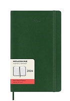 Kalendarz Moleskine 2024 12M rozmiar L (duży 13x21 cm) Tygodniowy Zielony Mirt Miękka oprawa (Moleskine Weekly Notebook Diary/Planner 2021 Large Myrtle Green Soft Cover) - 8056598857078