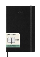 Kalendarz Moleskine 2025 12M rozmiar L (duży 13x21 cm) Tygodniowy Czarny Twarda oprawa (Moleskine Weekly Notebook Diary/Planner 2025 Large Black Hard Cover) - 8056999270278