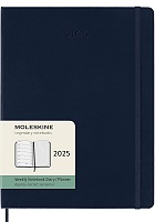 Kalendarz Moleskine 2025 12M rozmiar XL (bardzo duży 19x25 cm) Tygodniowy Niebieski Szafirowy Twarda oprawa (Moleskine Weekly Notebook Diary/Planner 2025 Extra Large Sapphire Blue Hard Cover) - 8056999270407