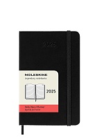 Kalendarz Moleskine 2025 12M rozmiar P (kieszonkowy 9x14 cm) Dzienny Czarny Twarda oprawa (Moleskine Daily Notebook Diary/Planner 2025 Pocket Black Hard Cover) - 8056999270193