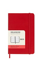 Kalendarz Moleskine 2025 12M rozmiar P (kieszonkowy 9x14 cm) Dzienny Czerwony/Szkarłatny Twarda oprawa (Moleskine Daily Notebook Diary/Planner 2025 Pocket Scarlet Red Hard Cover) - 8056999270209