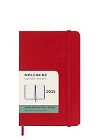 Kalendarz Moleskine 2025 12M rozmiar P (kieszonkowy 9x14 cm) Tygodniowy Czerwony/Szkarłatny Twarda oprawa (Moleskine Weekly Notebook Diary/Planner 2025 Pocket Scarlet Red Hard Cover) - 8056999270353