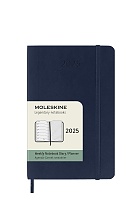 Kalendarz Moleskine 2025 12M rozmiar P (kieszonkowy 9x14 cm) Tygodniowy Niebieski/Szafirowy Miękka oprawa (Moleskine Weekly Notebook Diary/Planner 2025 Pocket Sapphire Blue Soft Cover) - 8056999270360