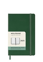 Kalendarz Moleskine 2025 12M rozmiar P (kieszonkowy 9x14 cm) Tygodniowy Zielony Mirt Twarda oprawa (Moleskine Weekly Notebook Diary/Planner 2025 Pocket Myrtle Green Hard Cover) - 8056999270735