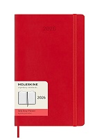 Kalendarz Moleskine 2026 12M rozmiar L (duży 13x21 cm) Dzienny Czerwony/Szkarłatny Miękka oprawa (Moleskine Daily Notebook Diary/Planner 2026 Large Scarled Red Soft Cover) - 8056999274580
