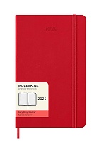Kalendarz Moleskine 2026 12M rozmiar L (duży 13x21 cm) Dzienny Czerwony/Szkarłatny Twarda oprawa (Moleskine Daily Notebook Diary/Planner 2026 Large Scarled Red Hard Cover) - 8056999274559