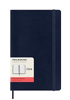 Kalendarz Moleskine 2026 12M rozmiar L (duży 13x21 cm) Dzienny Niebieski/Szafirowy Miękka oprawa (Moleskine Daily Notebook Diary/Planner 2026 Large Sapphire Blue Soft Cover) - 8056999274566