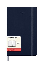 Kalendarz Moleskine 2026 12M rozmiar L (duży 13x21 cm) Dzienny Niebieski/Szafirowy Twarda oprawa (Moleskine Daily Notebook Diary/Planner 2026 Large Sapphire Blue Hard Cover) - 8056999274535