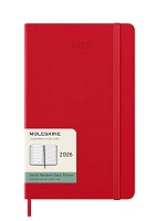 Kalendarz Moleskine 2026 12M rozmiar L (duży 13x21 cm) Tygodniowy Czerwony/ Szkarłatny Twarda oprawa (Moleskine Weekly Notebook Diary/Planner 2026 Large Scarlet Red Hard Cover) - 8056999274696