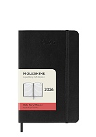 Kalendarz Moleskine 2026 12M rozmiar P (kieszonkowy 9x14 cm) Dzienny Czarny Miękka oprawa (Moleskine Daily Notebook Diary/Planner 2026 Pocket Black Soft Cover) - 8056999274634