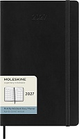 Kalendarz Moleskine 2027 12M rozmiar L (duży 13x21 cm) Miesięczny Czarny Miękka oprawa (Moleskine Monthly Diary/Planner 2027 Large Black Soft Cover) - 8056999279721