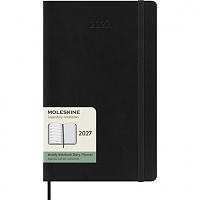 Kalendarz Moleskine 2027 12M rozmiar L (duży 13x21 cm) Tygodniowy Czarny Miękka oprawa (Moleskine Weekly Notebook Diary/Planner 2027 Large Black Soft Cover) - 8056999279547