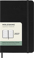 Kalendarz Moleskine 2027 12M rozmiar P (kieszonkowy 9x14 cm) Horyzontalny Tygodniowy Czarny Twarda oprawa (Moleskine Weekly Horizontal Diary/Planner 2027 Pocket Black Hard Cover) - 8056999279707