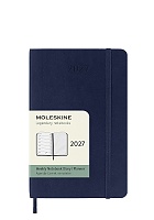 Kalendarz Moleskine 2027 12M rozmiar P (kieszonkowy 9x14 cm) Tygodniowy Niebieski/Szafirowy Miękka oprawa (Moleskine Weekly Notebook Diary/Planner 2027 Pocket Sapphire Blue Soft Cover) - 8056999279592