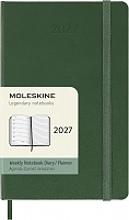 Kalendarz Moleskine 2027 12M rozmiar P (kieszonkowy 9x14 cm) Tygodniowy Zielony Mirt Twarda oprawa (Moleskine Weekly Notebook Diary/Planner 2027 Pocket Myrtle Green Hard Cover) - 8056999279967