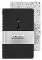 Moleskine NASA Zestaw 2 Zeszytów Cachier L dużych (13x21 cm) Czystych Czarny i Szary Miękka Okładka (Moleskine Limited Edition NASA Set of 2 Cahier Journal Plain Black and Gray Soft Cover) - 8056999277536