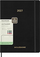 Kalendarz Moleskine 2027 12M rozmiar XXL (bardzo duży 23,5x28,14cm) Wertykalny Tygodniowy Czarny Miękka oprawa (Moleskine Weekly Vertical Diary/Planner 2027 XXL Black Soft Cover) - 8056999278830