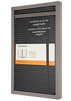 Notatnik i Długopis Moleskine L duży (13x21cm) w Linie Czarny Twarda oprawa Zestaw w Pudełku (Moleskine Ruled Notebook Large Hard & Go Pen Bundle Black) - 8053853603623