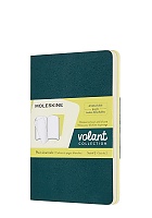 Zestaw 2 zeszytów Moleskine Volant P kieszonkowy (9x14 cm) Czyste Zielony Sosnowy / Żółty Cytrynowy Miękka oprawa (Moleskine Volant Set of 2 Pocket Plain Journals Pine Green / Lemon Yellow Soft Cover) - 8058647620640