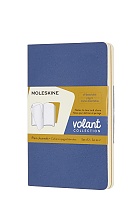 Zestaw 2 zeszytów Moleskine Volant P kieszonkowy (9x14 cm) Czyste Niebieski / Bursztynowy Miękka oprawa (Moleskine Volant Set of 2 Pocket Plain Journals Blue / Amber Yellow Soft Cover) - 8058647620589