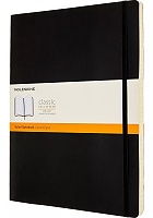 Notatnik Moleskine XXL bardzo duży (21,6x27,9 cm) w Linie Czarny Miękka oprawa (Moleskine Classic Notebook Soft Cover XXL Ruled Black) - 8053853602770