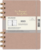 Kalendarz Moleskine 2023 12M rozmiar XL (bardzo duży 19x25 cm) na Spirali Tygodniowy i Miesięczny Migdałowy Twarda oprawa (Moleskine Weekly and Monthly Planner 2023 Extra Large Crush Almond Hard Cover) - 8056598851816