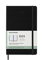 Kalendarz Moleskine 2023 12M rozmiar L (duży 13x21 cm) Tygodniowy Czarny Twarda oprawa (Moleskine Weekly Notebook Diary/Planner 2023 Large Black Hard Cover) - 8056420859683