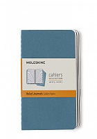 Zestaw 3 zeszytów Moleskine Cahier P kieszonkowe (9x14 cm) w Linie Niebieskie Miękka oprawa (Moleskine Cahiers Set of 3 Ruled Journals Brisk Blue Soft Cover) - 8058647629582