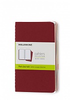 Zestaw 3 zeszytów Moleskine Cahier P kieszonkowe (9x14 cm) Czyste Żurawinowa Czerwień Miękka oprawa (Moleskine Cahiers Set of 3 Plain Journals Cranberry Red Soft Cover) - 9788862930970
