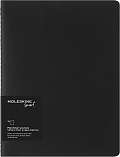 Moleskine Smart Zestaw 2 zeszytów Cashier XL bardzo duże (19x25cm) Czyste Miękka oprawa Czarne (Moleskine Smart Cashier Extra Large Set of 2 Plain Journals Black) - 8056420858525