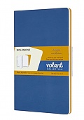 Zestaw 2 zeszytów Moleskine Volant L duże (13x21 cm) Czyste Niebieski i Bursztynowo Żółty Miękka oprawa (Moleskine Volant Set of 2 Large Plain Journals Blue and Amber Yellow Soft Cover) - 8058647620602