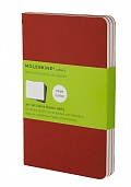 Zestaw 3 zeszytów Moleskine Cahier L duże (13x21 cm) Czyste Bordowe Miękka Oprawa (Moleskine Cahiers Set of 3 Plain Journals Cranberry Red Soft Cover) - 9788862931038
