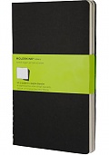 Zestaw 3 zeszytów Moleskine Cahier XL ekstra duże (19x25 cm) Czyste Czarne Miękka oprawa (Moleskine Cahiers Set of 3 Plain Journals Black Soft Cover) - 9788883705038