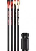 Moleskine x Blackwing Ołówki 4 sztuki i Temperówka Zestaw prezentowy (Blackwing x Moleskine Pencils and Sharpener Set Black) - 8056999270056