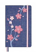 Notatnik Moleskine Sakura L duży (13x21 cm) w Linię Niebieski Płócienna Twarda oprawa (Moleskine Sakura Limited Edition Notebook Ruled Large Blue Fabric Hard Cover) - 8056999276188