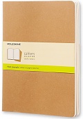 Zestaw 3 zeszytów Moleskine Cahier XL ekstra duże (19x25 cm) Czyste Brązowe Kraftowy Miękka oprawa (Moleskine Cahiers Set of 3 Plain Journals Kraft Brown Soft Cover) - 9788883705069